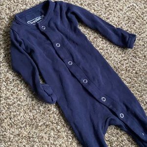 Navy blue organic footie